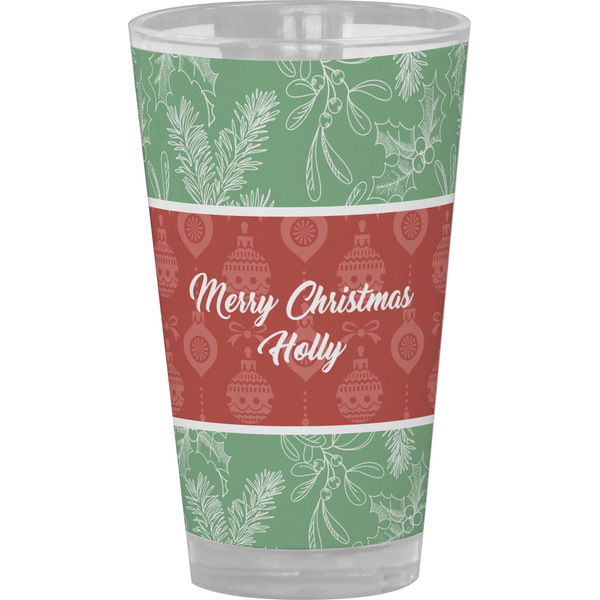 Custom Christmas Holly Pint Glass - Full Color (Personalized)