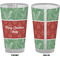 Christmas Holly Pint Glass - Full Color - Front & Back Views