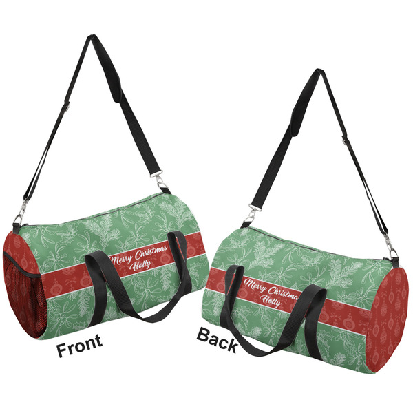 Christmas Holly Duffle bag small front and back sides