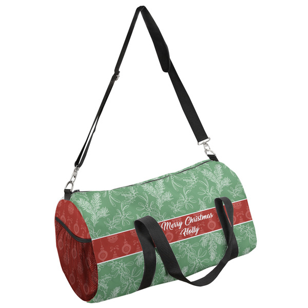 Custom Christmas Holly Duffel Bag (Personalized)