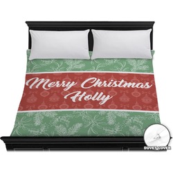Christmas Holly Duvet Cover - King (Personalized)
