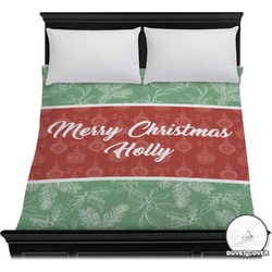 Christmas Holly Duvet Cover - Full / Queen (Personalized)