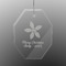 Christmas Holly Engraved Glass Ornament - Octagon (Personalized)