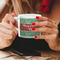 Christmas Holly Espresso Cup - 6oz (Double Shot) LIFESTYLE (Woman hands cropped)