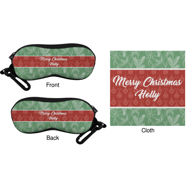 Christmas Holly Eyeglass Case & Cloth (Approval)