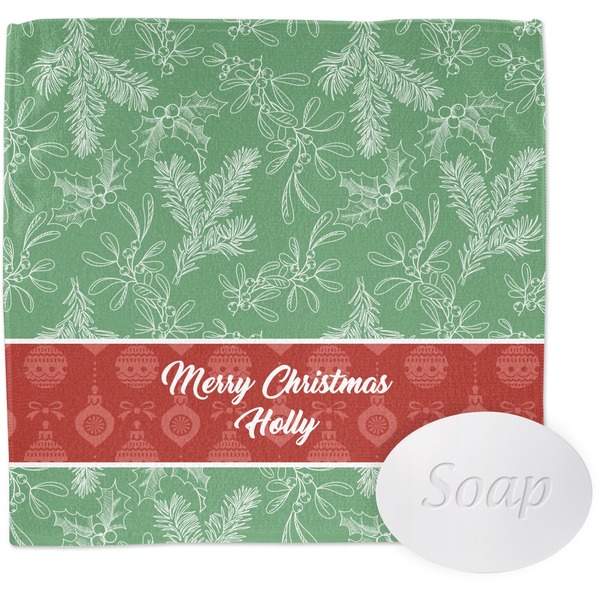 Custom Christmas Holly Washcloth (Personalized)