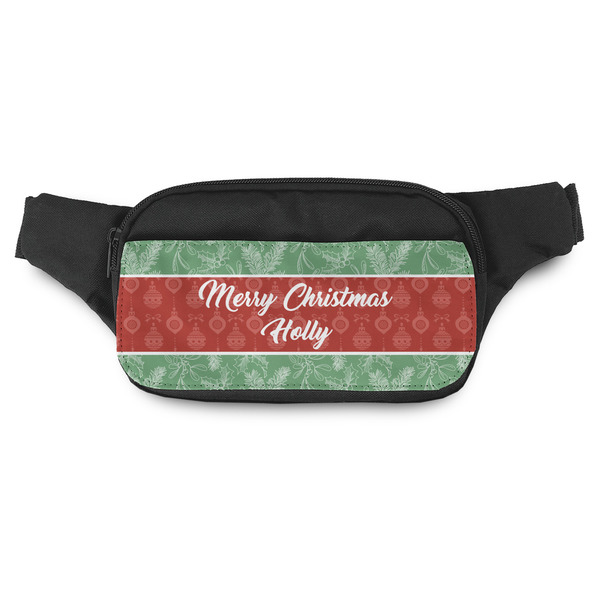 Custom Christmas Holly Fanny Pack - Modern Style (Personalized)