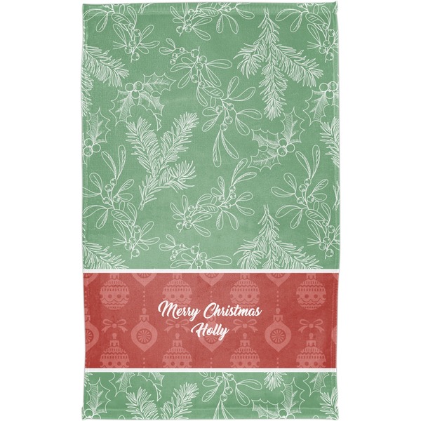 Christmas Holly Finger Tip Towel - Full View
