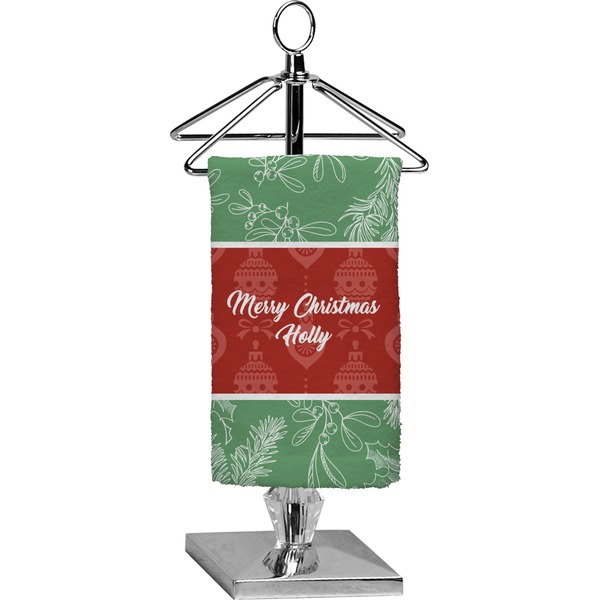 Custom Christmas Holly Finger Tip Towel - Full Print (Personalized)
