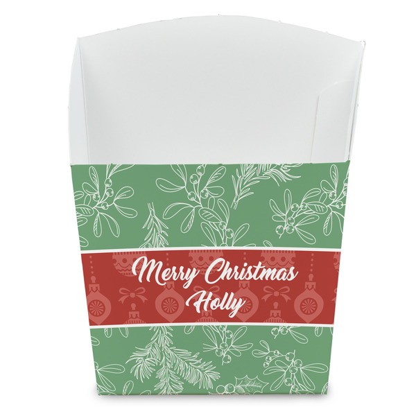 Custom Christmas Holly French Fry Favor Boxes (Personalized)