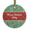 Christmas Holly Frosted Glass Ornament - Round
