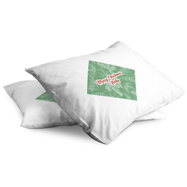 Christmas Holly Full Pillow Case - TWO (partial print)