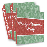 Christmas Holly 3 Ring Binder - Full Wrap (Personalized)