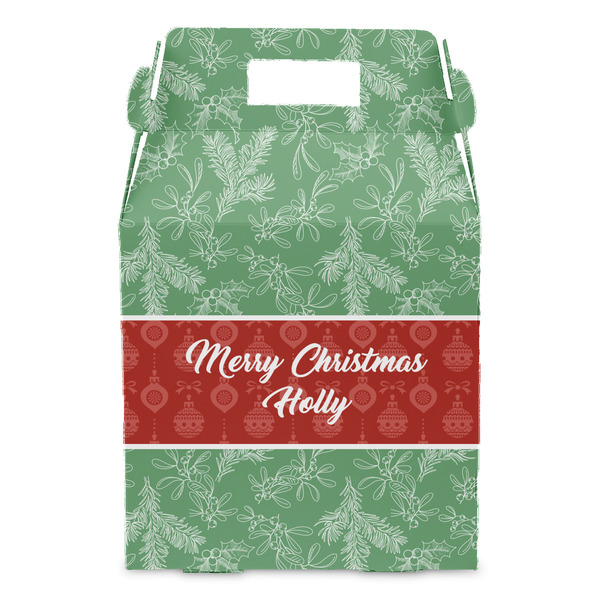 Christmas Holly Gable Favor Box - Front
