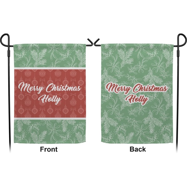 Christmas Holly Garden Flag - Double Sided Front and Back