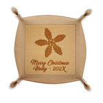 Christmas Holly Genuine Leather Valet Tray (Personalized)