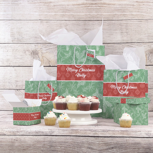 Christmas Holly Gift Bags - In Context