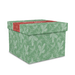 Christmas Holly Gift Box with Lid - Canvas Wrapped - Medium (Personalized)