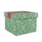 Christmas Holly Gift Boxes with Lid - Canvas Wrapped - Medium - Front/Main