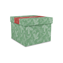 Christmas Holly Gift Box with Lid - Canvas Wrapped - Small (Personalized)