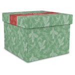 Christmas Holly Gift Box with Lid - Canvas Wrapped - X-Large (Personalized)