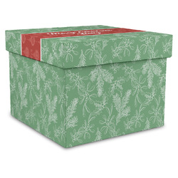 Christmas Holly Gift Box with Lid - Canvas Wrapped - XX-Large (Personalized)