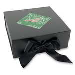 Christmas Holly Gift Box with Magnetic Lid - Black (Personalized)