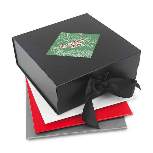 Custom Christmas Holly Gift Box with Magnetic Lid (Personalized)