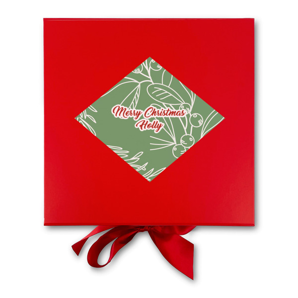Christmas Holly Gift Boxes with Magnetic Lid - Red - Approval