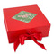 Christmas Holly Gift Boxes with Magnetic Lid - Red - Front