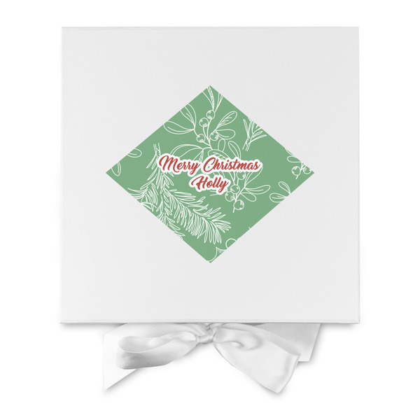 Christmas Holly Gift Boxes with Magnetic Lid - White - Approval
