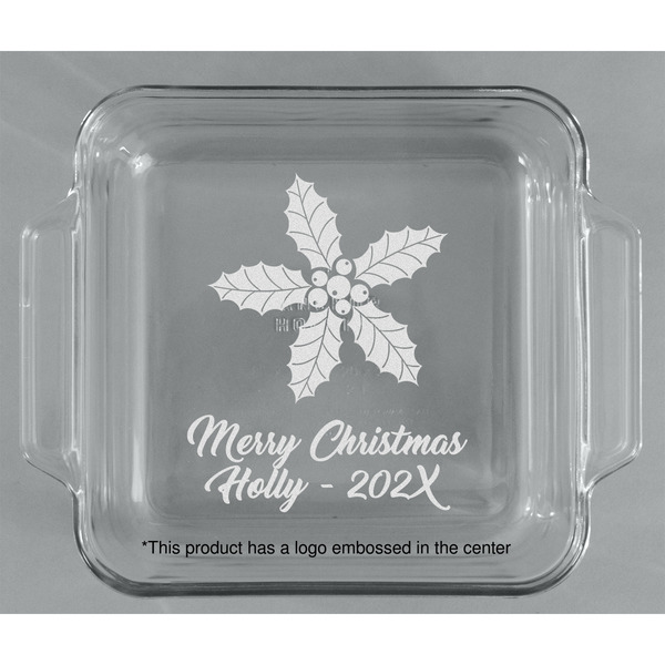 Christmas Holly Glass Cake Dish - APPROVAL (8x8)