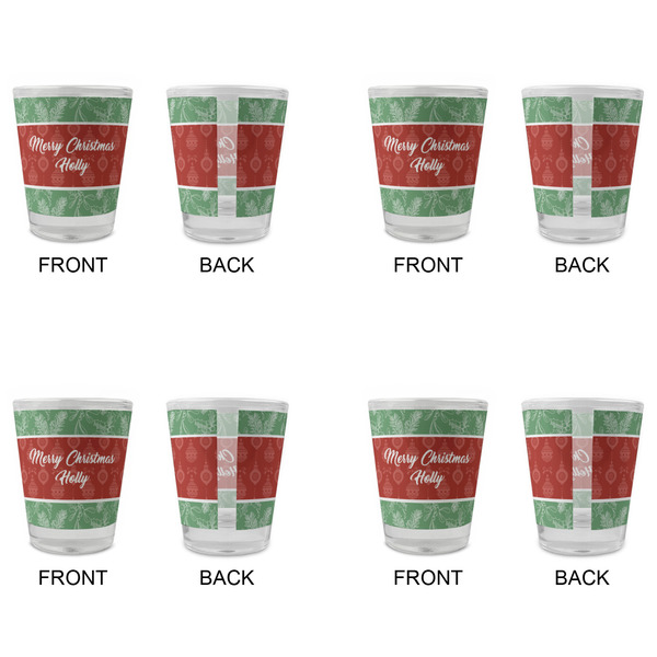 Christmas Holly Glass Shot Glass - Standard - Set of 4 - APPROVAL