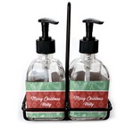 Christmas Holly Glass Soap & Lotion Bottle Set (Personalized)