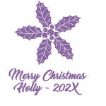 Christmas Holly Glitter Sticker Decal - Custom Sized (Personalized)