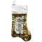 Christmas Holly Gold Sequin Stocking - Front
