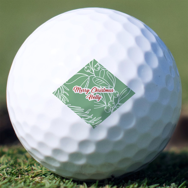 Custom Christmas Holly Golf Balls - Titleist Pro V1 - Set of 3 (Personalized)