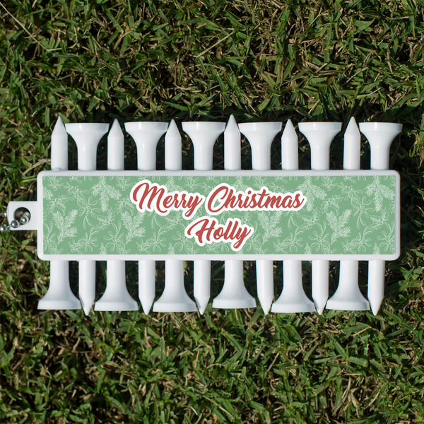 Custom Christmas Holly Golf Tees & Ball Markers Set (Personalized)