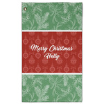 Christmas Holly Golf Towel - Poly-Cotton Blend - Large w/ Name or Text