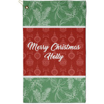 Christmas Holly Golf Towel - Poly-Cotton Blend - Small w/ Name or Text
