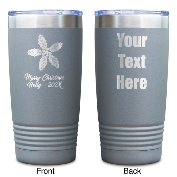 Christmas Holly Gray Polar Camel Tumbler - 20oz - Double Sided - Approval