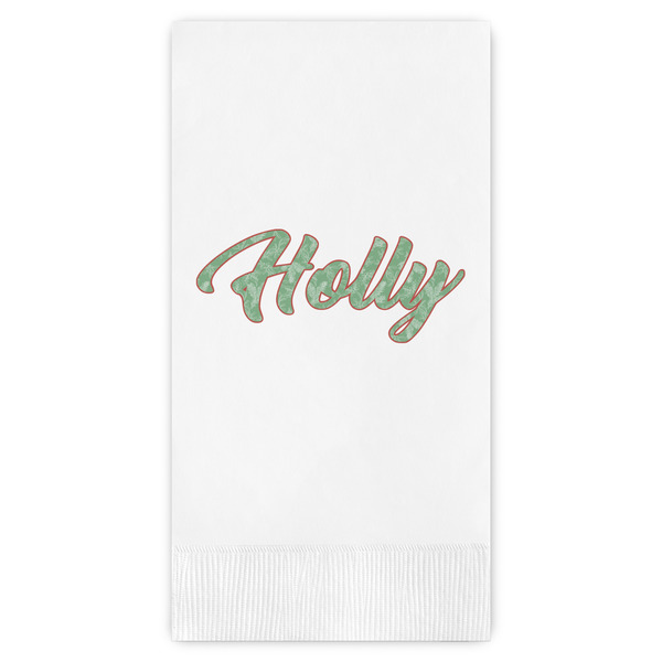 Custom Christmas Holly Guest Towels - Full Color (Personalized)