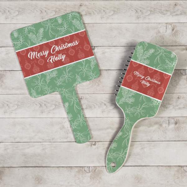 Christmas Holly Hand Mirrors - In Context