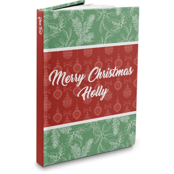 Custom Christmas Holly Hardbound Journal - 5.75" x 8" (Personalized)