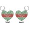 Christmas Holly Heart Keychain (Front + Back)