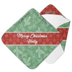 Christmas Holly Hooded Baby Towel (Personalized)