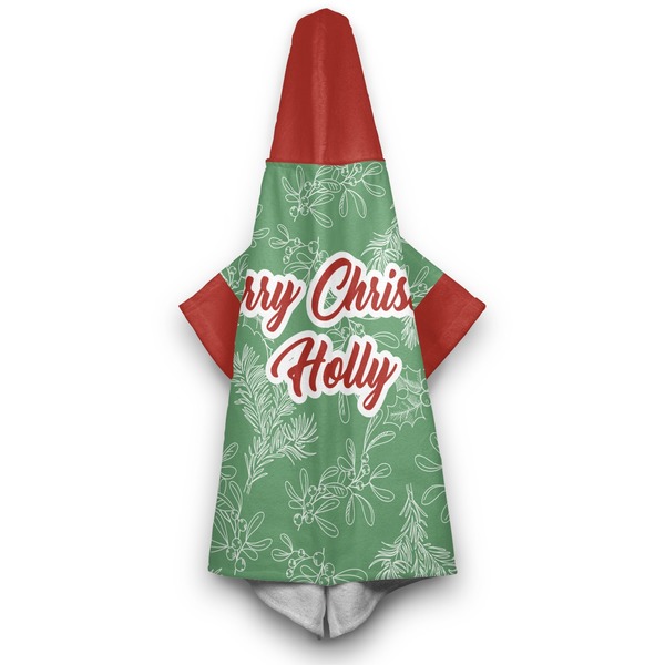Christmas Holly Hooded Towel - Hanging