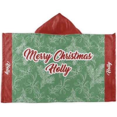 Christmas Holly Kids Hooded Towel (Personalized)