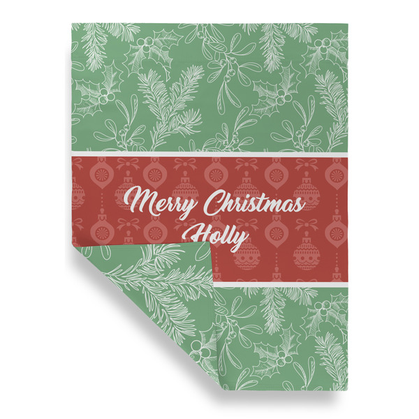 Christmas Holly House Flags - Double Sided - FRONT FOLDED