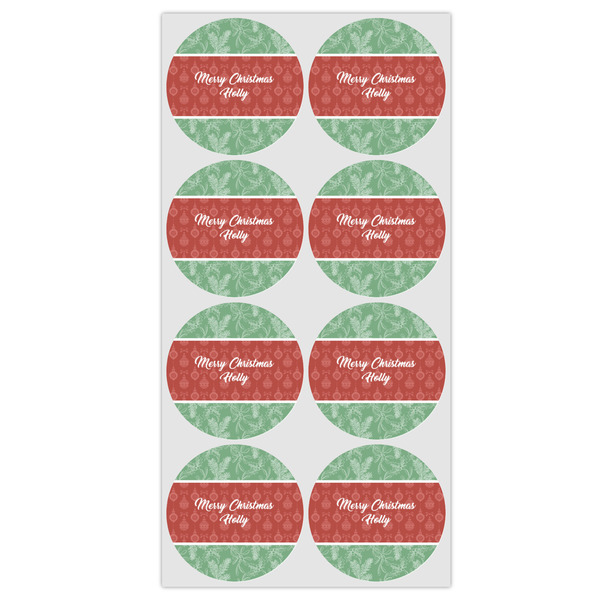 Christmas Holly Icing Circle - Medium - Set of 8